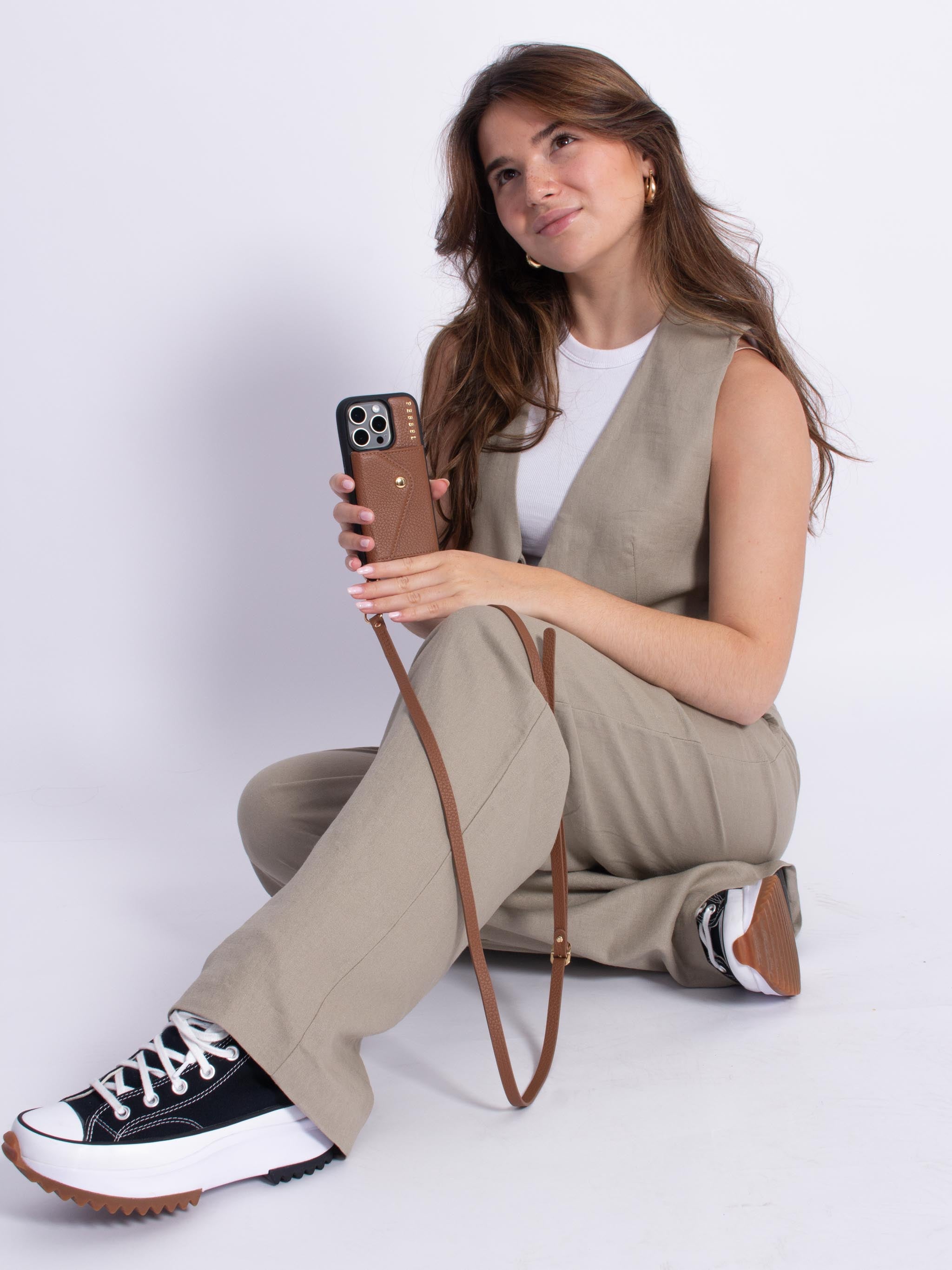 Samsung S24 Ultra Hoesje met koord Bruin