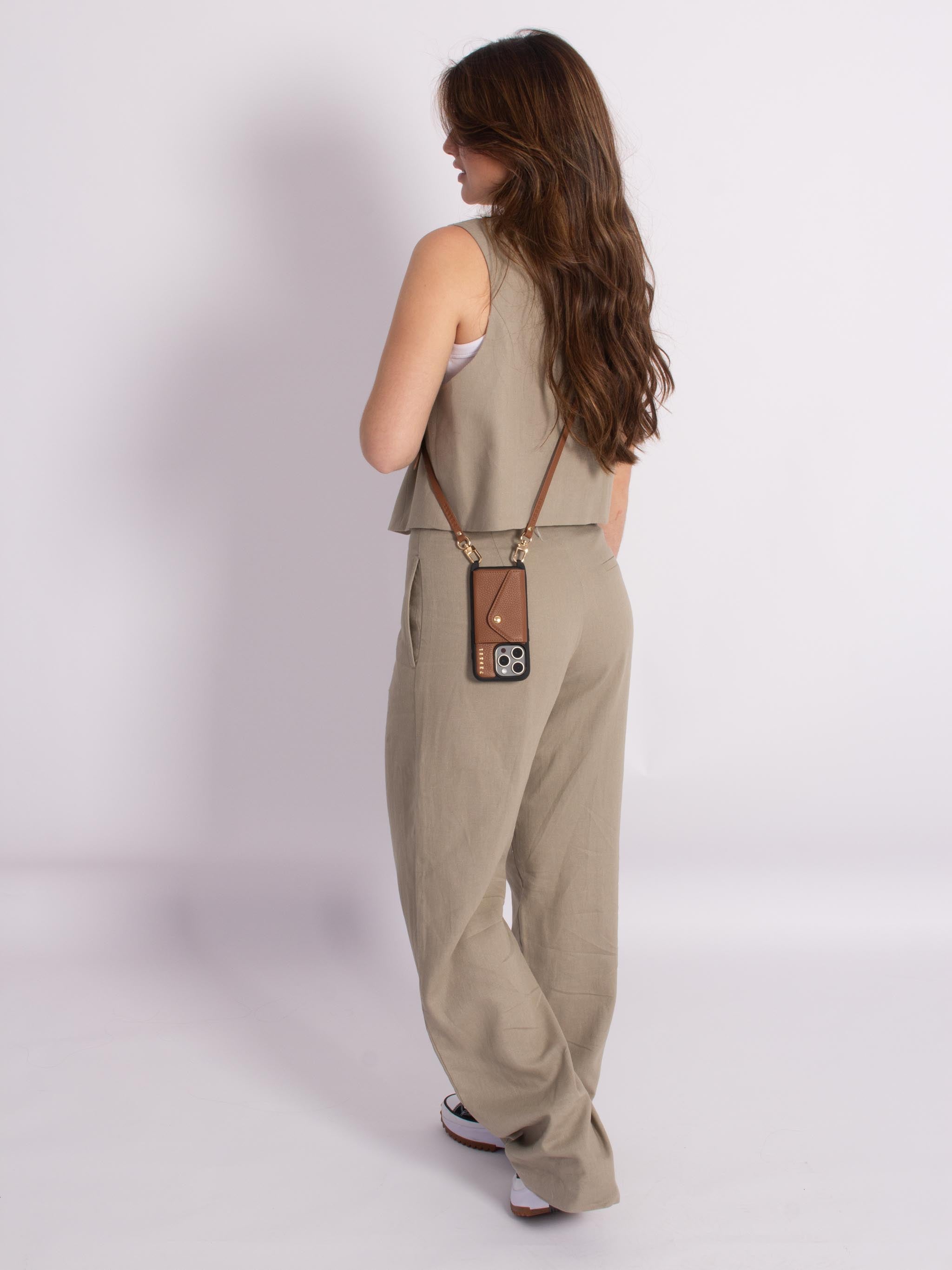 Samsung S24 Ultra Hoesje met koord Bruin