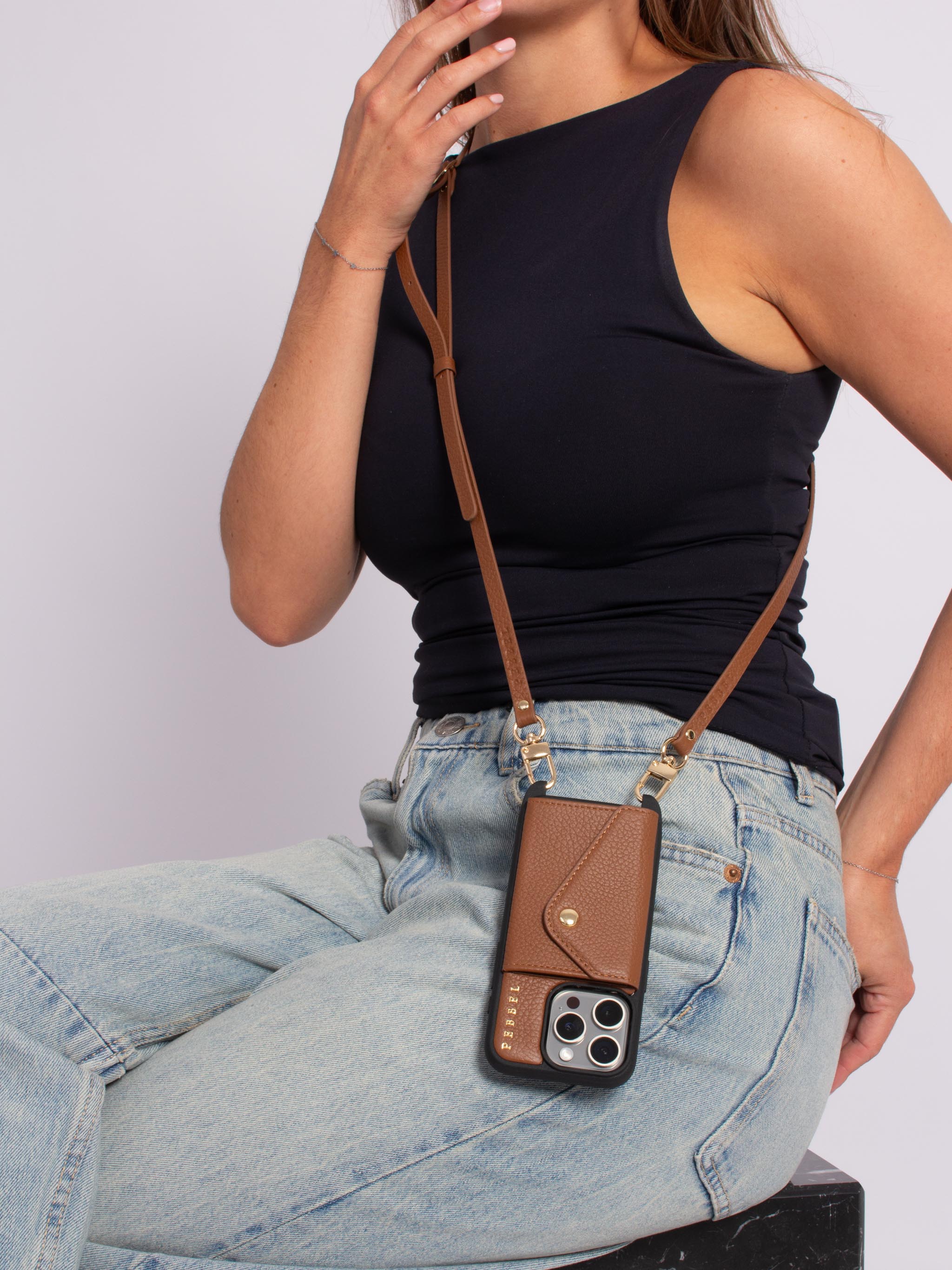 Samsung S24 Ultra Hoesje met koord Bruin