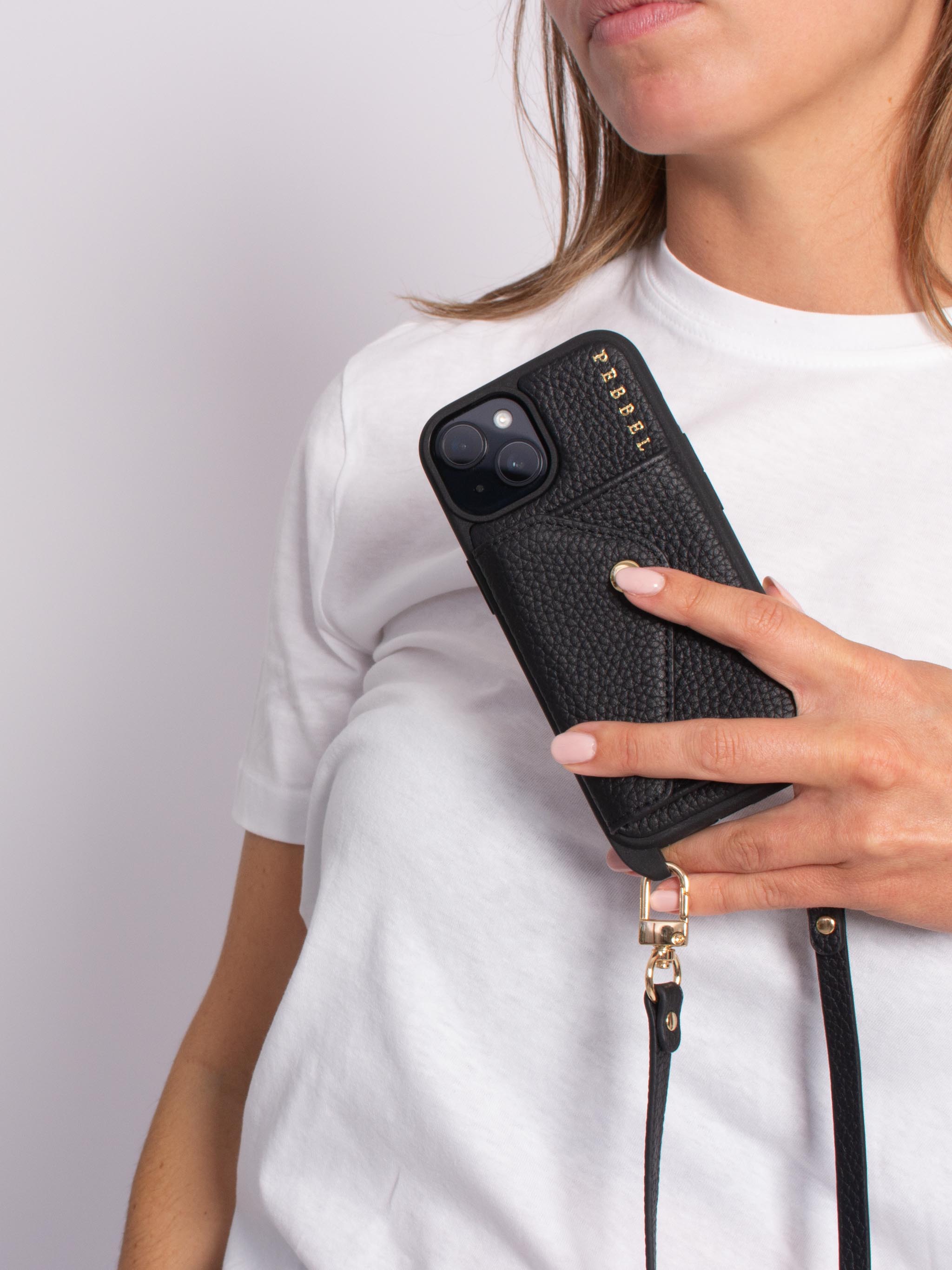 iPhone Hoesje met Leren Koord Zwart