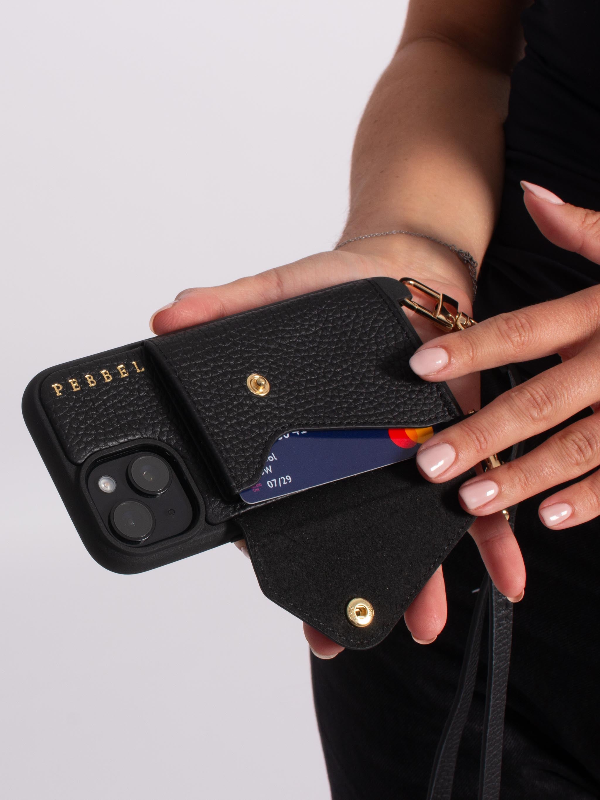 iPhone Hoesje met Leren Koord Zwart