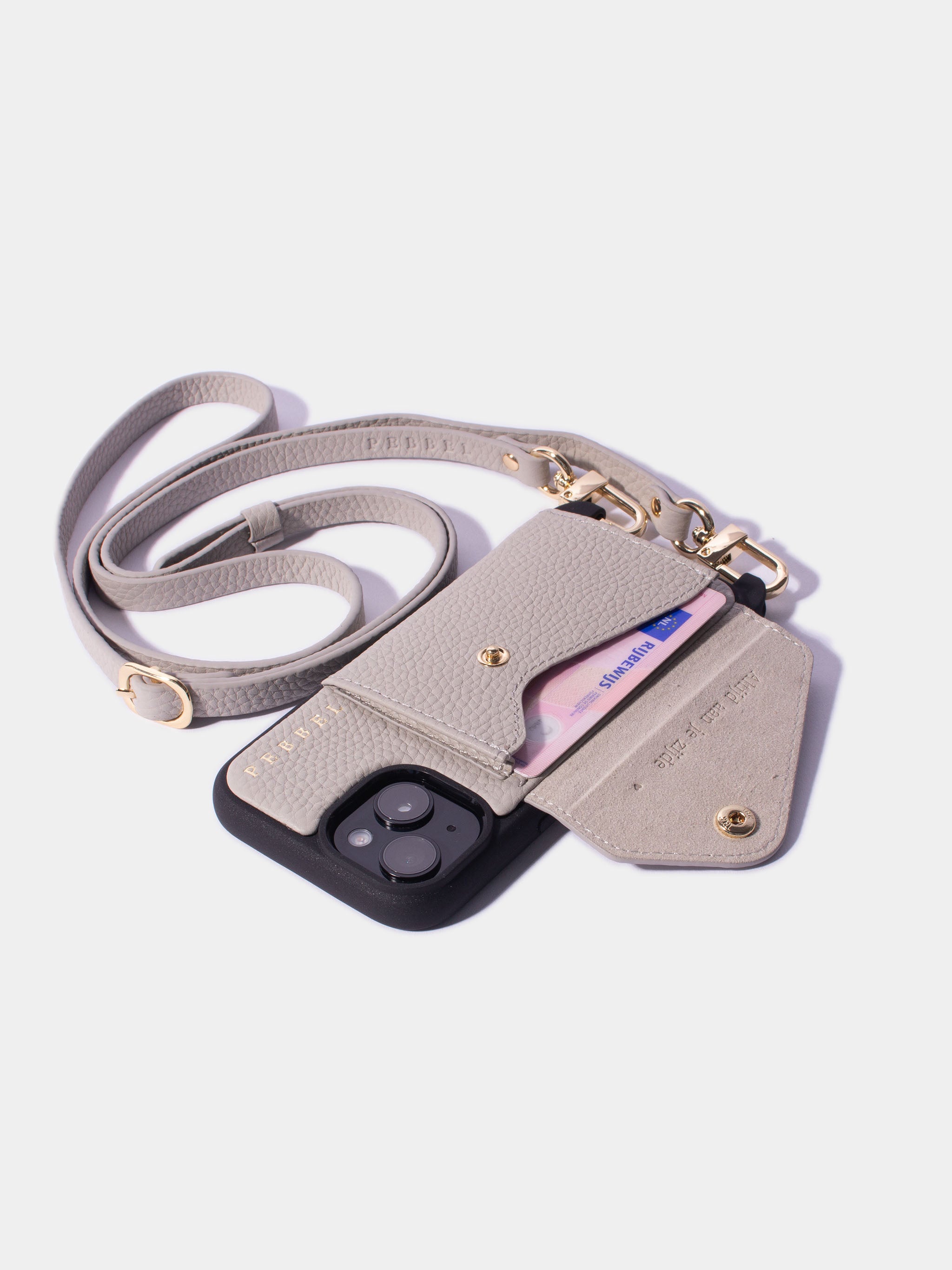 iPhone Hoesje met Leren Koord Greige