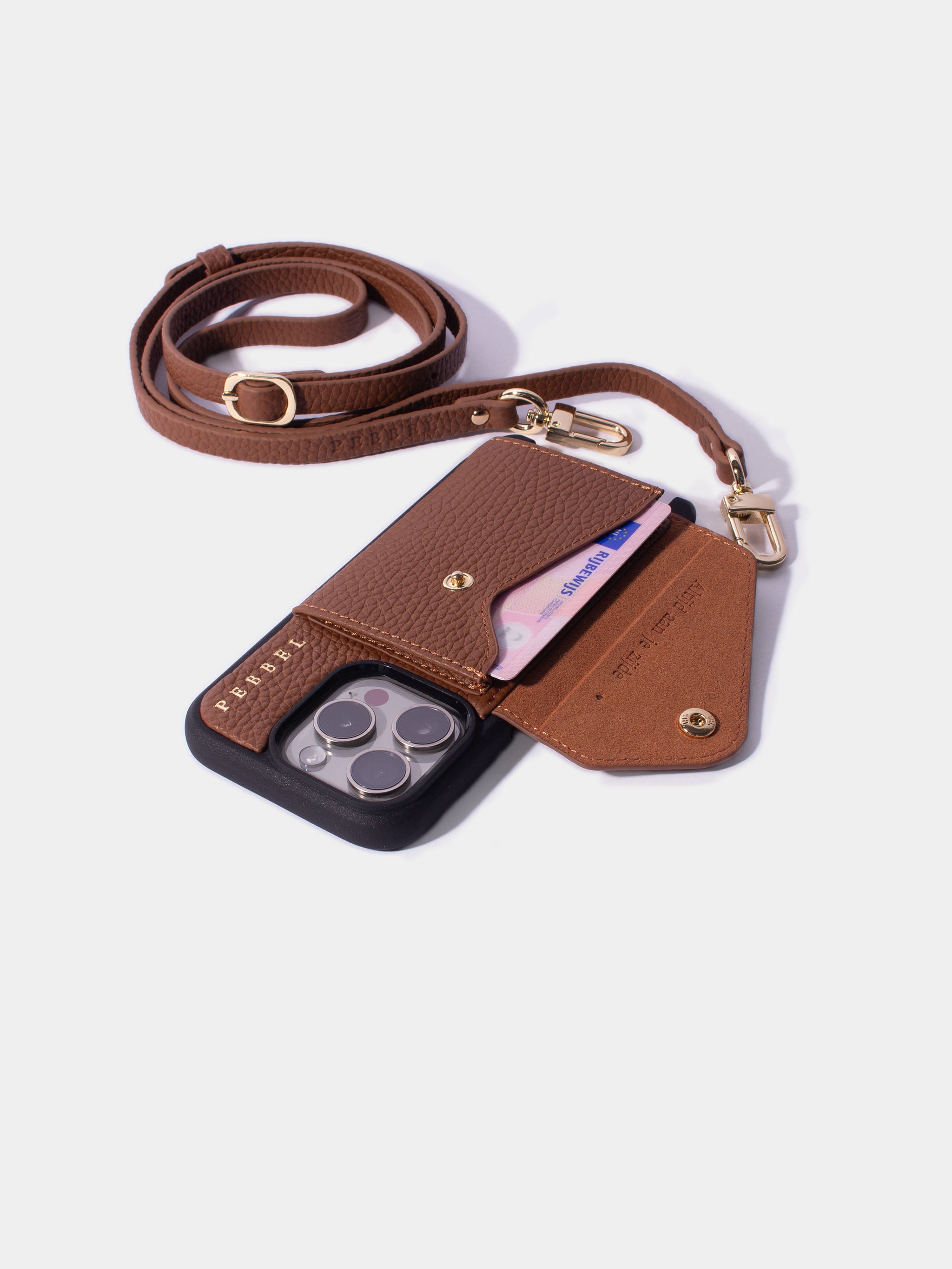 Pebbel iPhone Hoesje Cognac Bruin