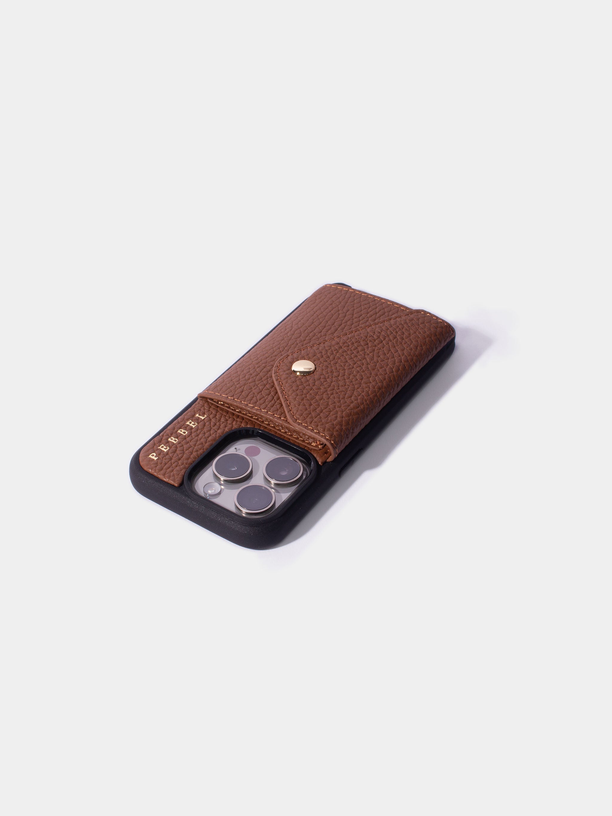 Pebbel iPhone Hoesje Cognac Bruin