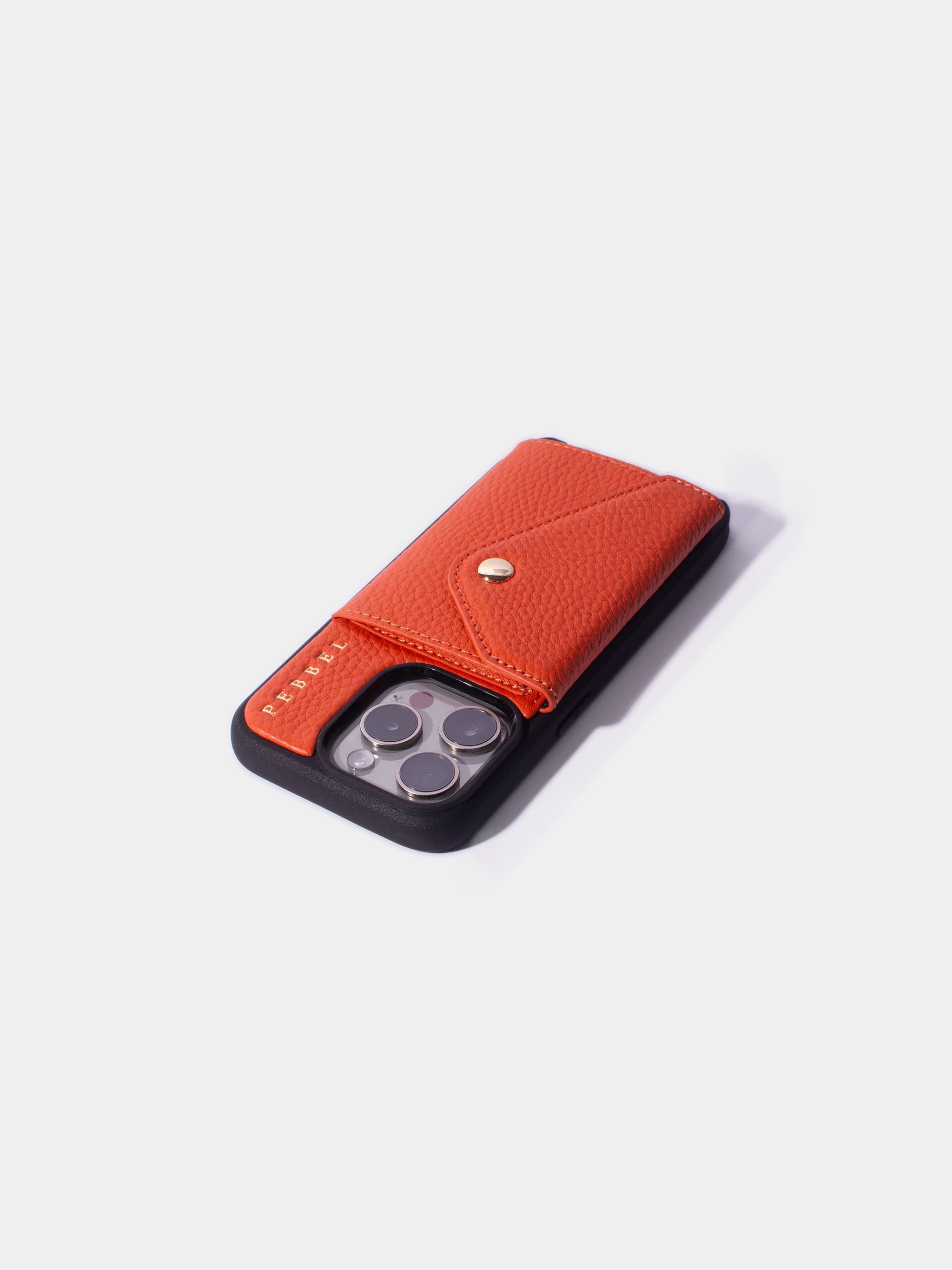 iPhone Hoesje met Leren Koord Pebbel Oranje